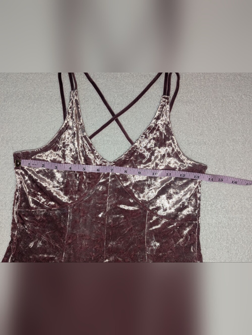 AMERICAN EAGLE OUTFITTERS Velour Strappy Mini Dress XS - Picture 9 of 14